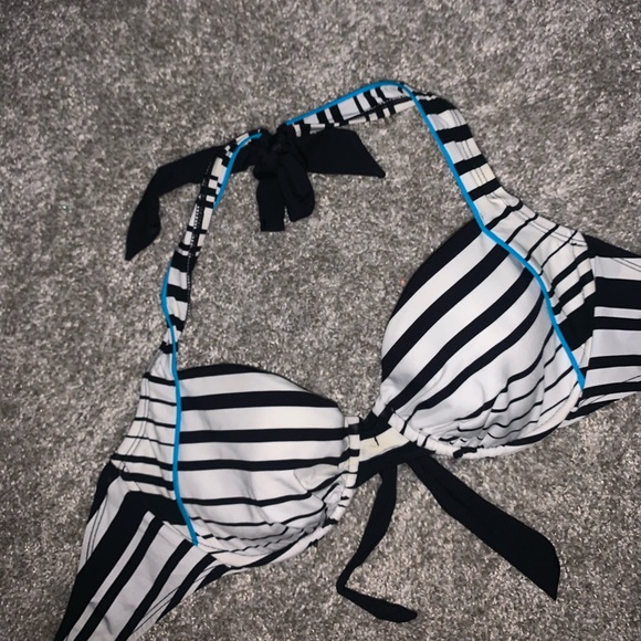 Apt 9 Black & White Striped Bikini Top size M - Picture 4 of 7